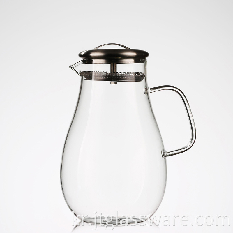 Glass Pitcher with Stainless Steel Lid, 